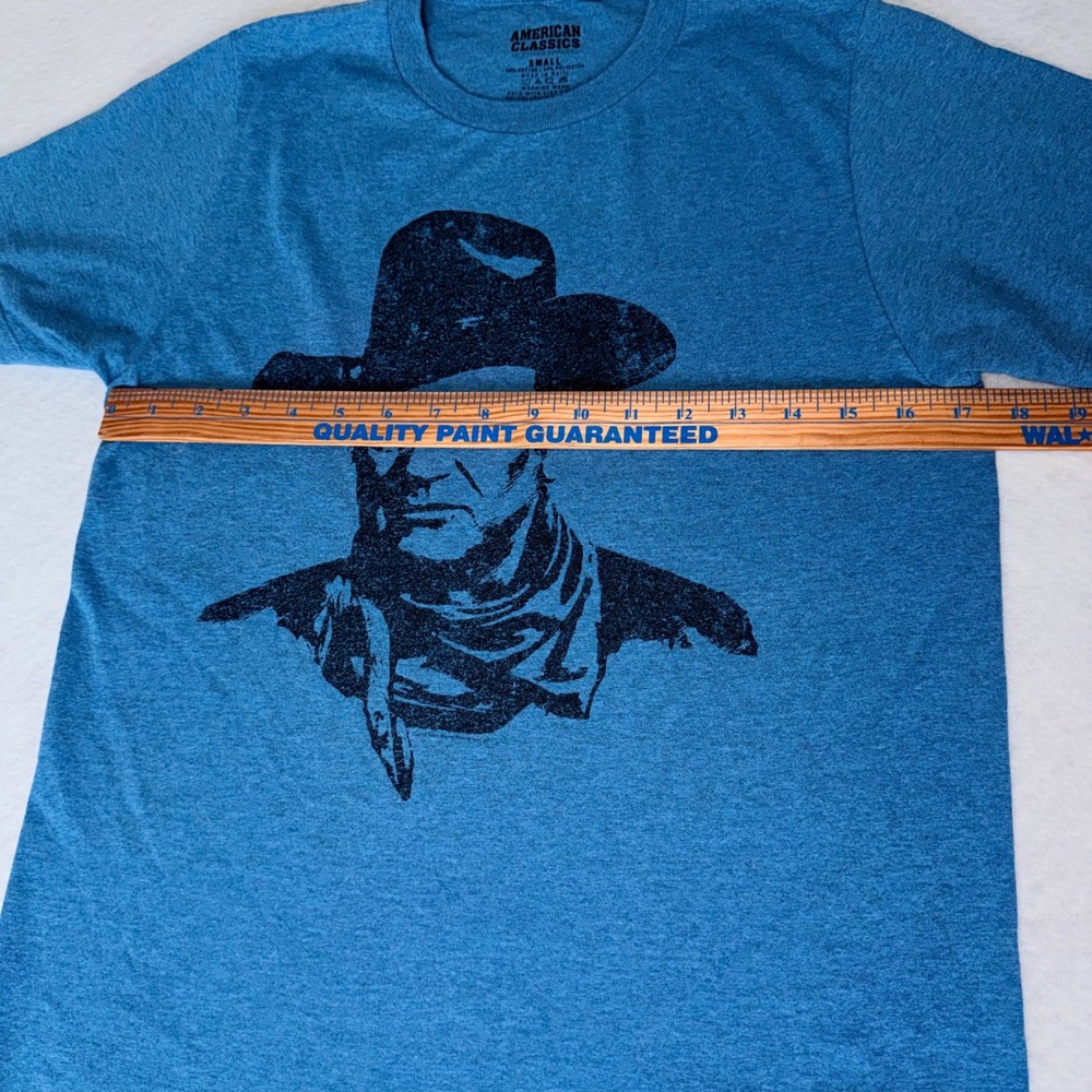 American Classics John Wayne Graphic T-Shirt Mens Small Blue Heathered Western - Picture 6 of 9